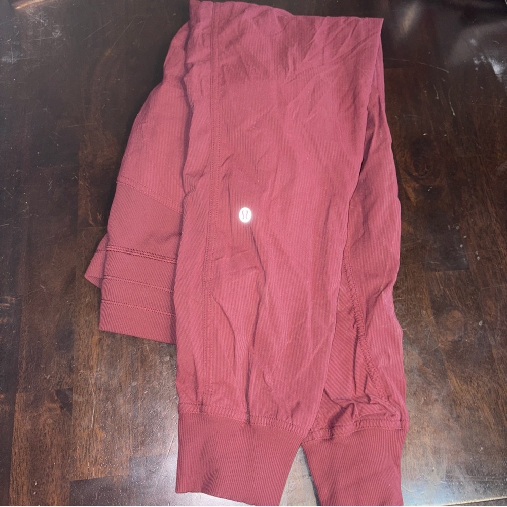 lululemon athletica Maroon Ribbed Track Joggers